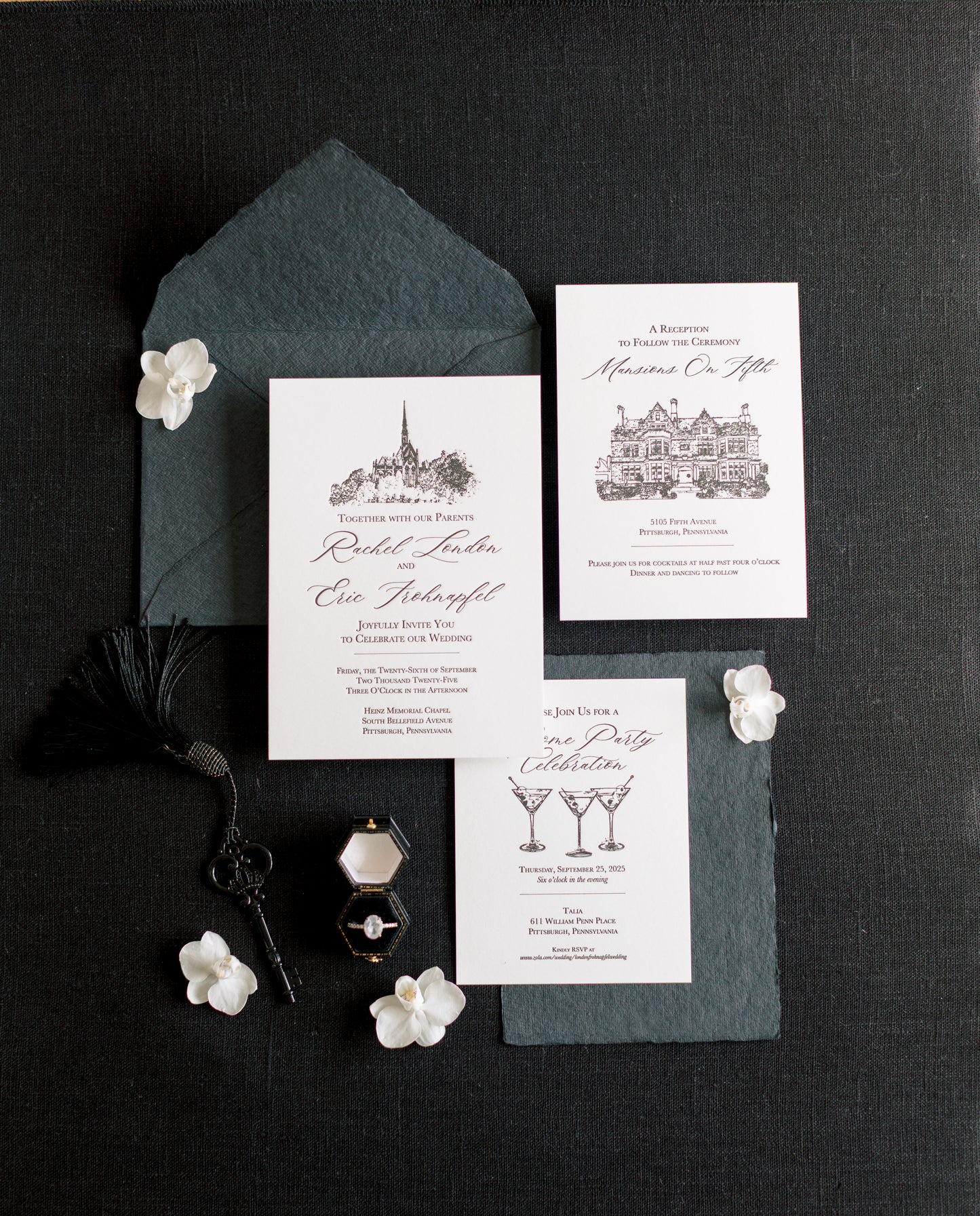 Flat Lay Styling Mat – Double-Sided Photography Backdrop - Midnight Noir Linen -Rollable Flat Lay Background – Olive and Oak