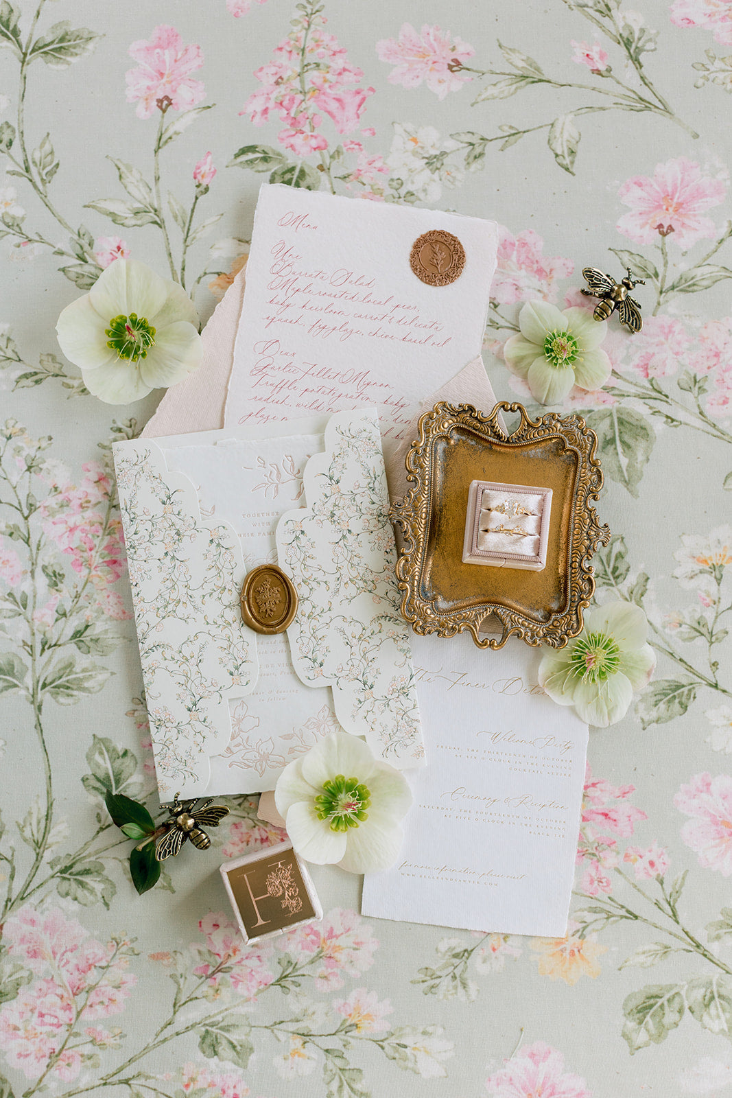 Flat Lay Styling Mat – Double-Sided Photography Backdrop | English Garden| Olive and Oak