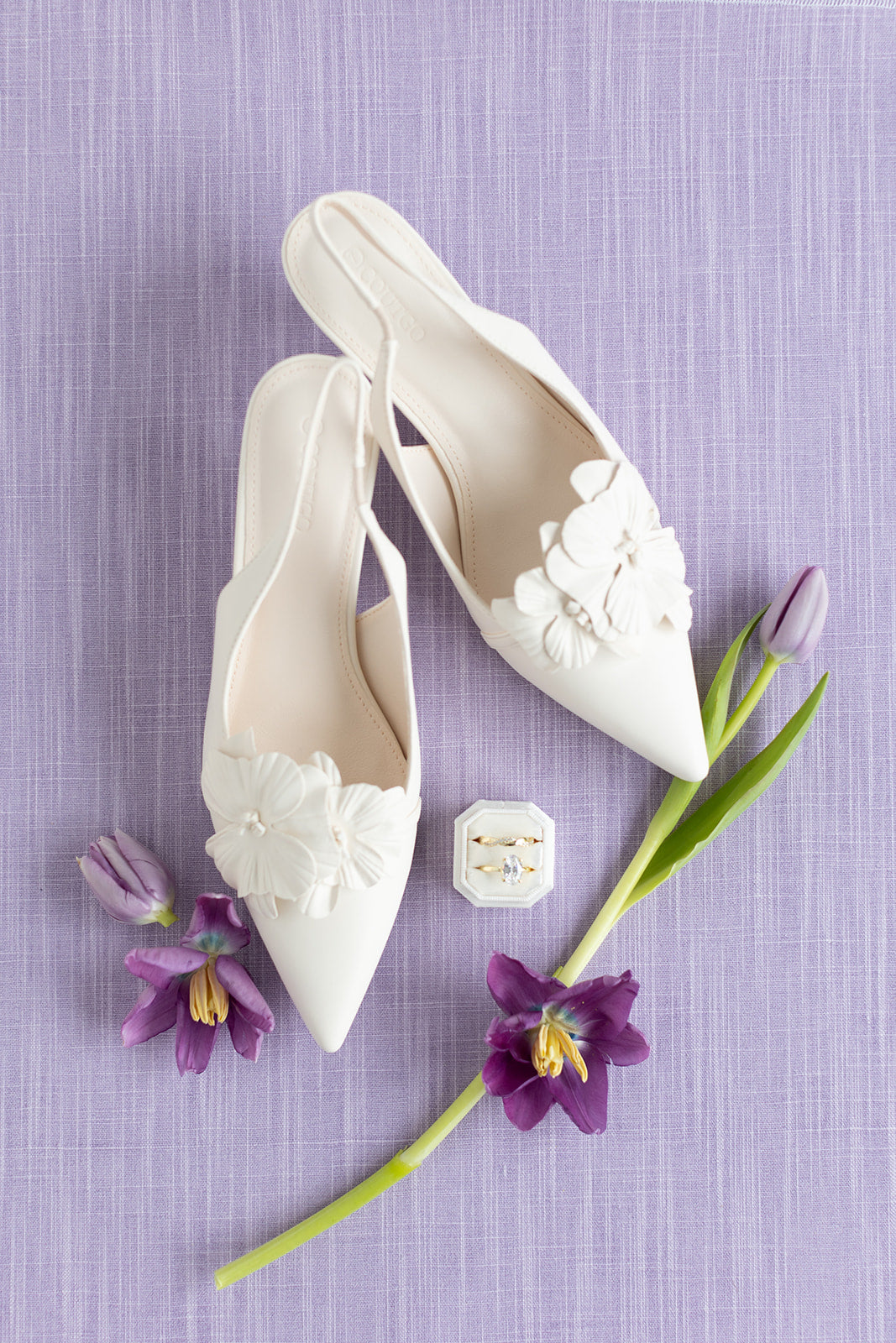 Flat Lay Styling Mat – Double-Sided Photography Backdrop - Lilac Linen -Rollable Flat Lay Background – Olive and Oak