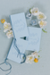 Light Blue Linen Rollable Styling Mat - Double Sided Rollable Flat Lay Mat for photographers, stylists, and florists